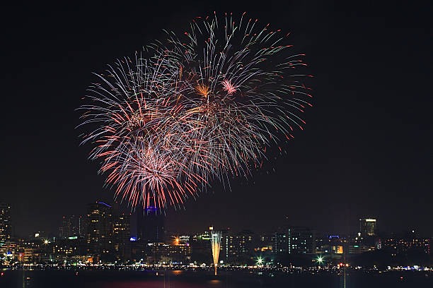 istock Big fireworks over the skyline 474201391