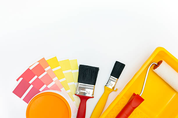istock painting tools and accessories with color samples 474203034