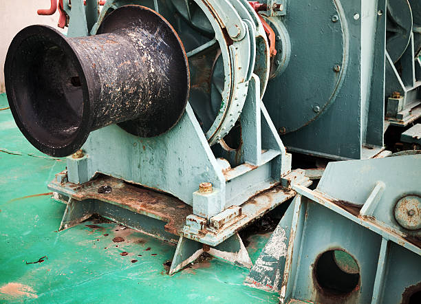 istock Bow anchor winch fragment with black shaft 474203080