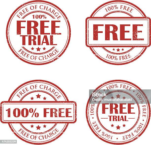 Free Trial Grunge Stamps Stock Illustration - Download Image Now - Free of Charge, 100 Percent, Circle