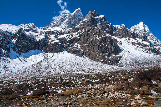 istock view of the Himalayas (Awi, Cholatse, Tabuche Peak) from Pherich 474211866
