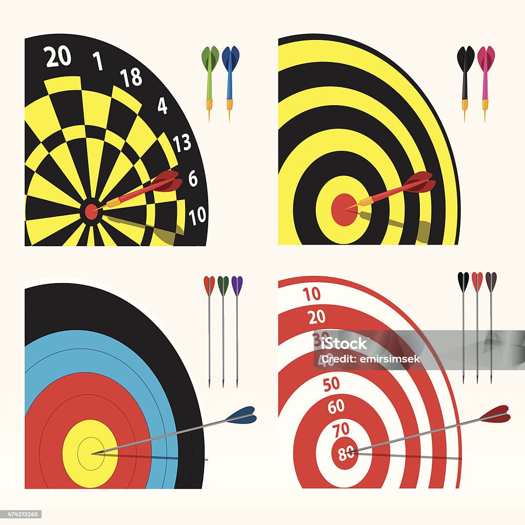 targets vector set of four different targets Accuracy stock vector