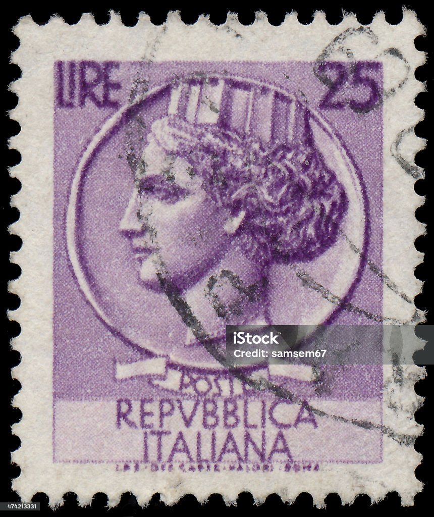 Sstamp printed in 이탈리어 쇼 Italia Turrita - 로열티 프리 우표 스톡 사진