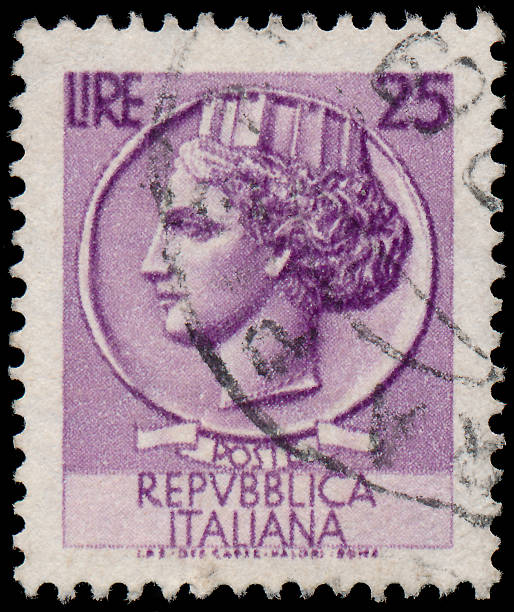 istock Sstamp printed in Italy shows Italia Turrita 474213331