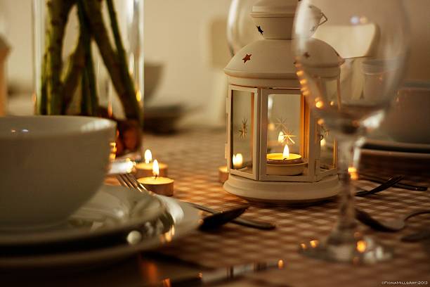 Candlelit Dinner stock photo