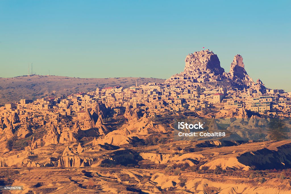 Turkish fortress Uchisar Turkish fortress Uchisar, landscape in Cappadocia, Turkey 2015 Stock Photo