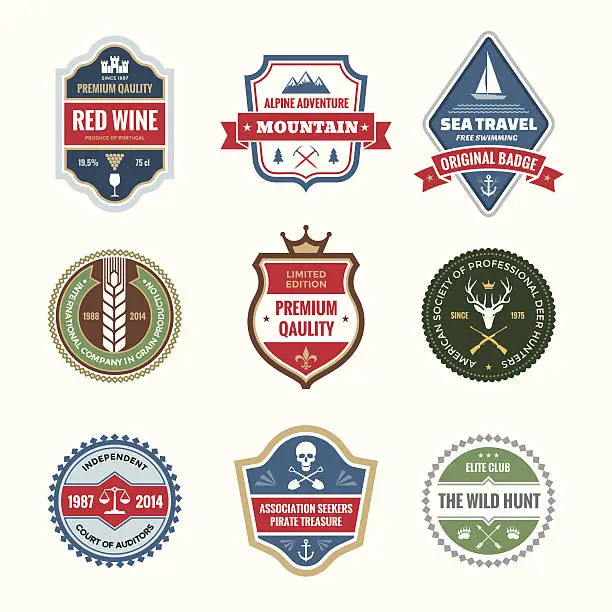 Vector illustration of Badges Collection in Vector Format for Different Design Works