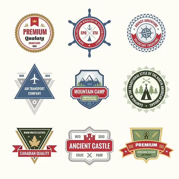 Vector illustration of Badges Collection in Vector Format for Different Design Works