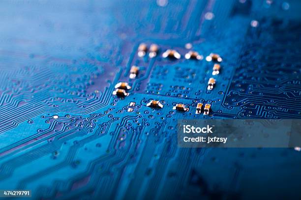 Electronic Circuit Board Stock Photo - Download Image Now - Abstract, Arts Culture and Entertainment, Attached