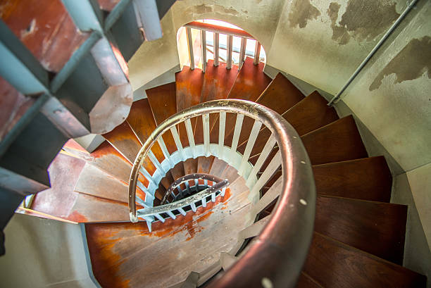 istock Upside view of a spiral staircase 474221700