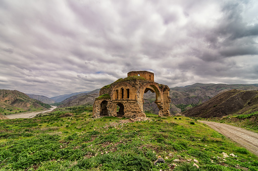 Old church and euphrates taken at Palu Elazig Turkey.