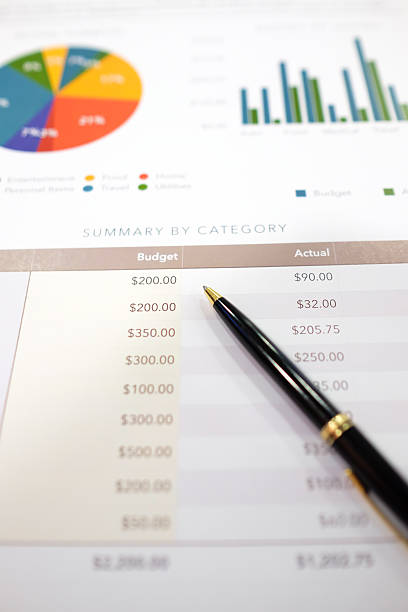 istock Financial Report with Graphs and a pen 474223244