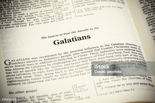 Open Biblethe Epistle Of Paul The Apostle To The Galatians Stock Photo - Download Image Now