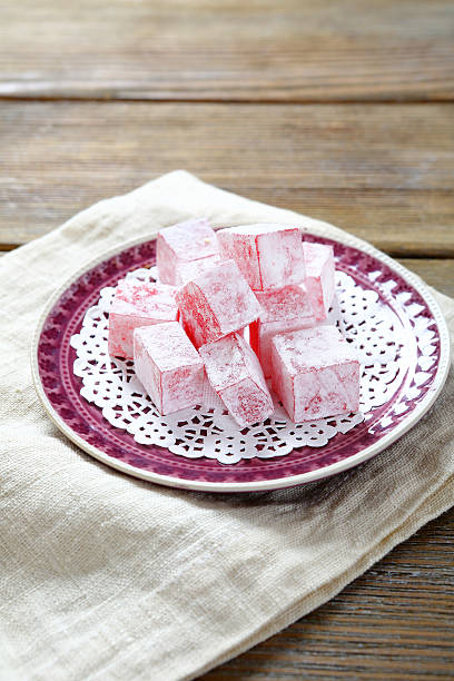 istock Dessert turkish delight on a plate 474223940