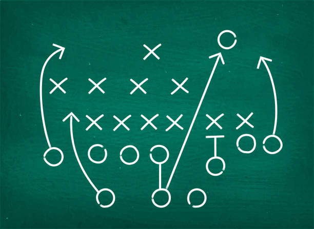 istock American football touchdown strategy diagram on chalkboard 474228548