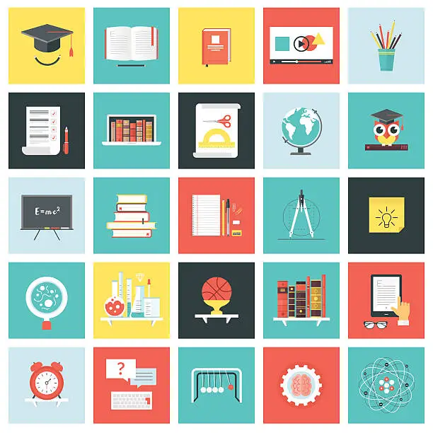 Vector illustration of Education icons