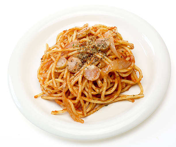 istock Pasta with tomato ketchup sauce on a dish 474230298