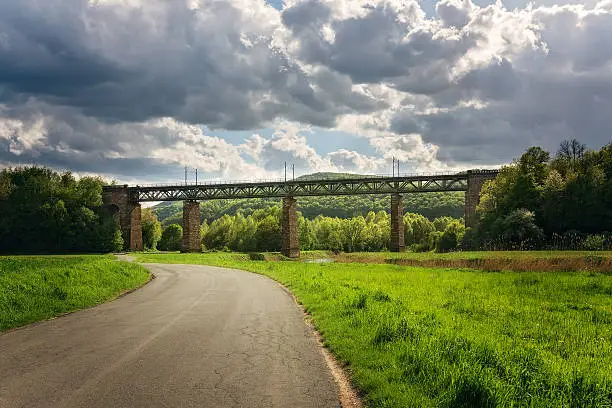Photo of Pictorial view of a train bridge in Germany
