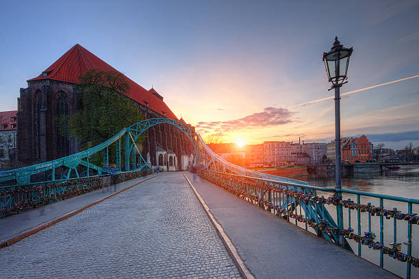 istock Wroclaw Tumski Bridge at sunset 474236230