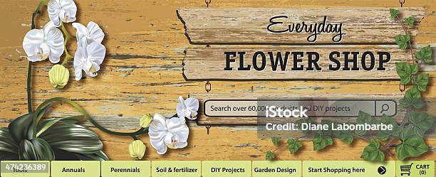 Flower Shop Or Gardening Web Banner Template Stock Illustration - Download Image Now - Flower Shop, Web Page, Florist