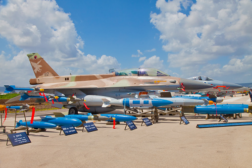 Ramat David, Israel - April 23, 2015:  Airforce exhibition in Ramat David for Israeli Independence Day on April 23, 2015