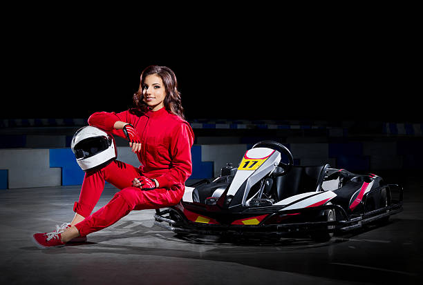 istock Young girl karting driver 474236902