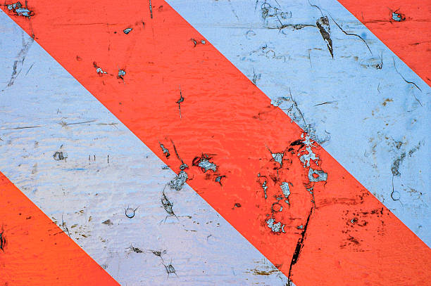 istock Orange And White Striped Stop Sign 474241315