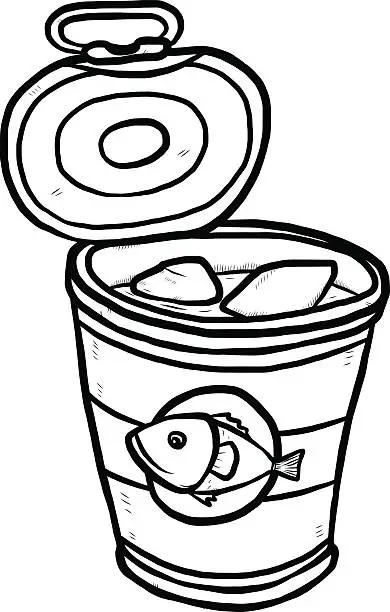 Vector illustration of can of fish