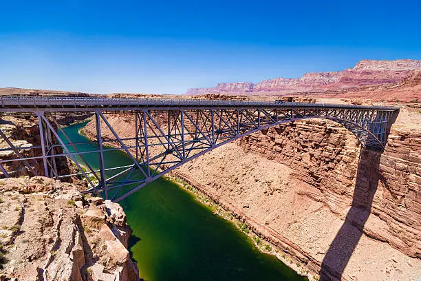 Photo of Navajo Bridge Marble Canyon of Colorado River in Arizona, USA
