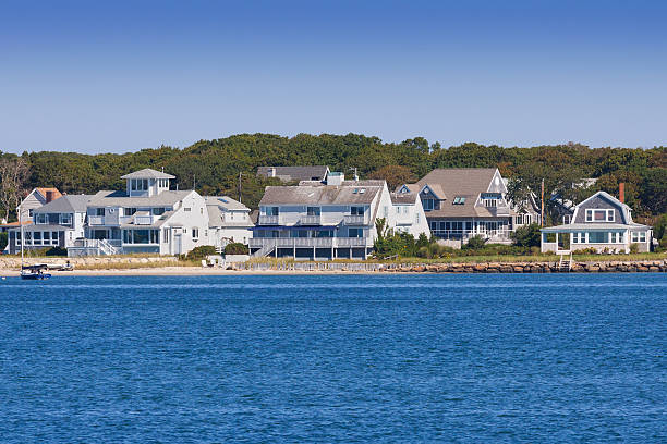 istock Luxury Waterfront New England Houses, Hyannis, Cape Cod, Massachusetts, USA. 474244486
