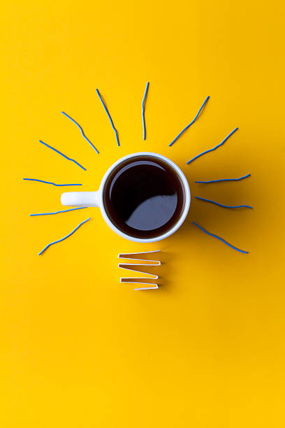 istock Inspiration concept coffee cup light bulb metaphor for good idea 474244584