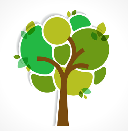 Green tree - background and infographics with place for text