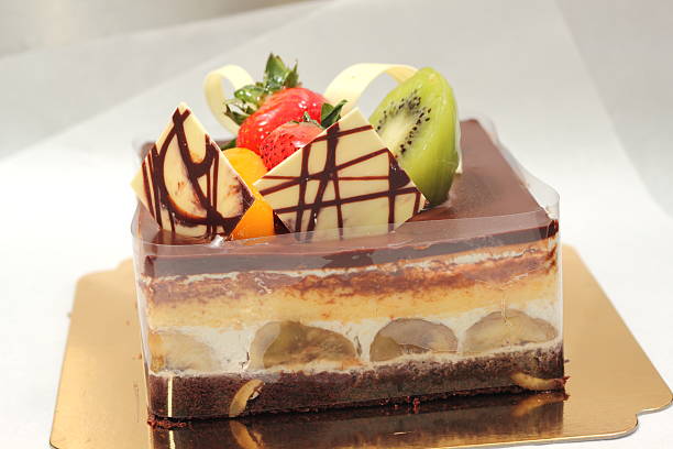 istock Banana cake dessert with dark chocolate 474254476