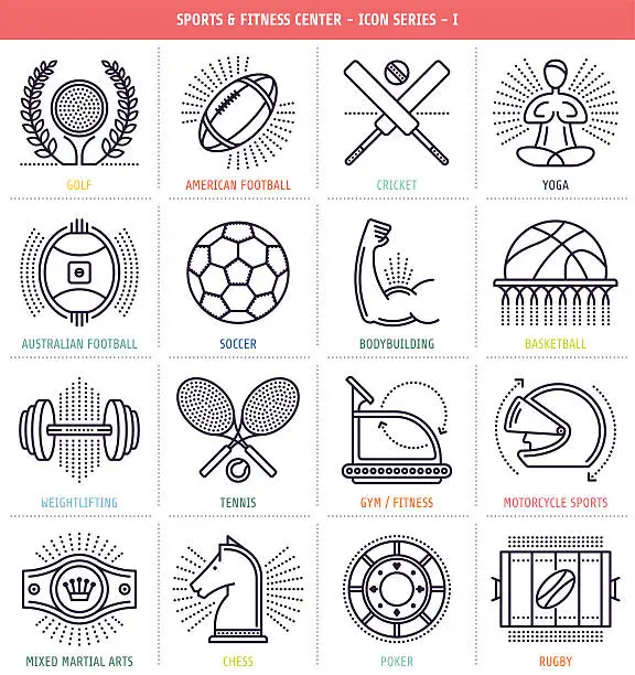 Vector illustration of Sports and Fitness Icons