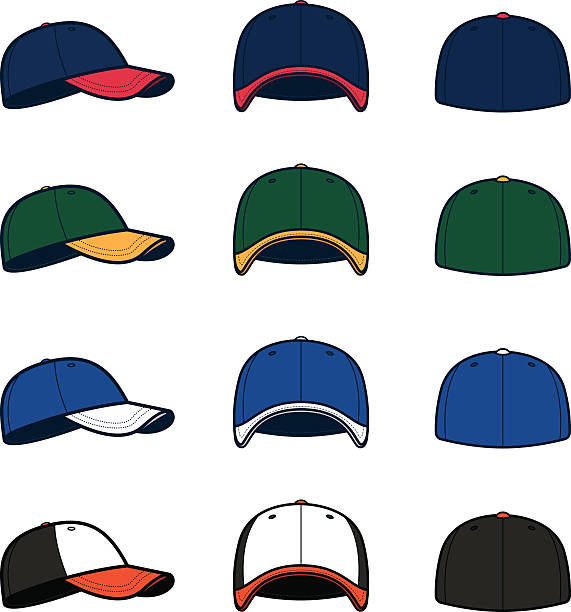 вектор бейсболок - baseball cap illustrations stock illustrations