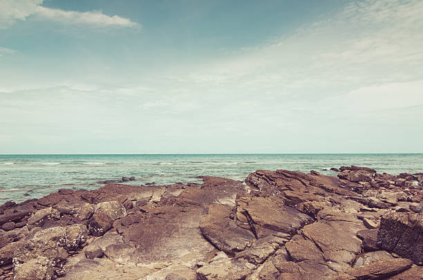 Plage et la mer bleu vintage - Photo