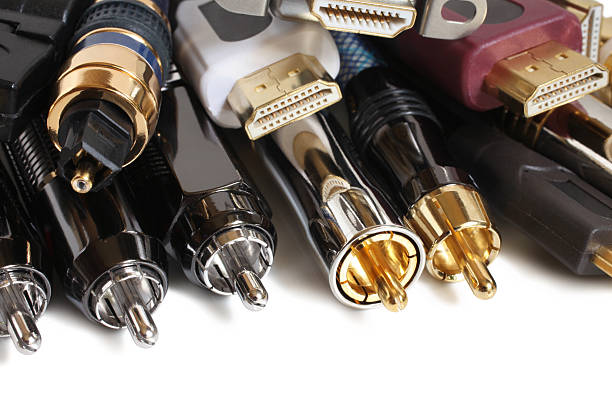 istock Group of audio/video cables 474259404