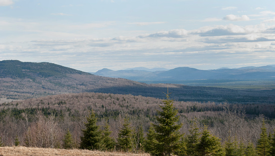 Mountains, viewed from Jackman, Maine, under twenty miles from the Canadian border. Captured during springtime.