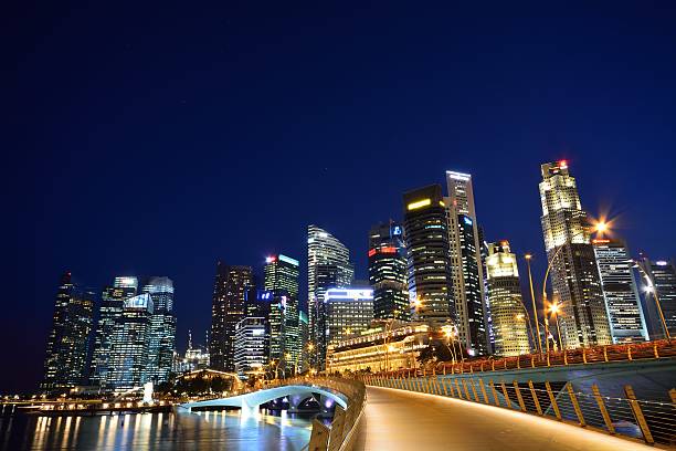 istock Singapore's financial district and Merlion 474263026