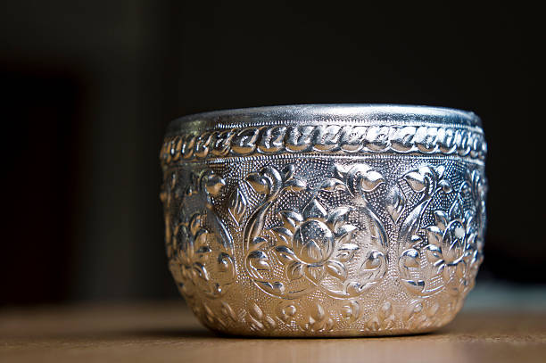 Old Silver bowl handicrafts of Thailand.
