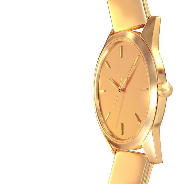 istock Golden watch isolated on a white background 474266060