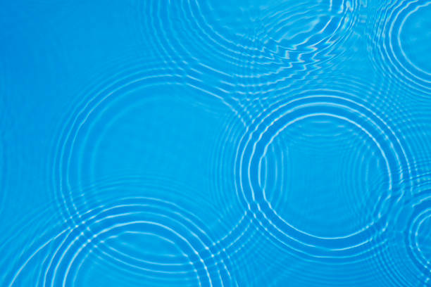 istock Swimming pool, reflections in pool water, circles caused by raindrops 474266344