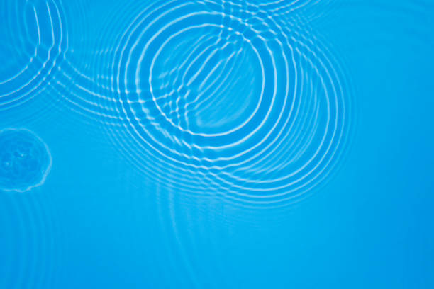 istock Swimming pool, reflections in pool water, circles caused by raindrops 474266348