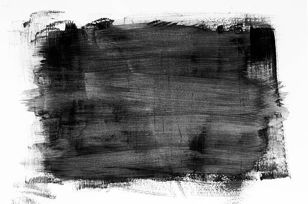 black watercolor painting texture stock photo