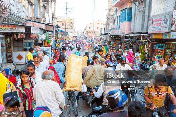 Crowded Sardar Market In Jodhpur India Stock Photo - Download Image Now - India, Market - Retail Space, Crowded