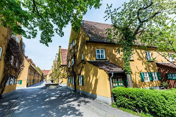 The Fuggerei is the worlds oldest social housing complex still in use in Augsburg, Germany.