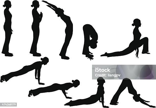 Position De Yoga Vecteurs libres de droits et plus d'images vectorielles de Silhouette - Contre-jour - Silhouette - Contre-jour, Méthode Pilates, S'étirer