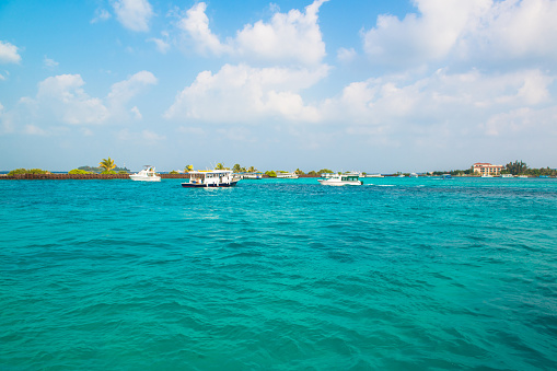 Tourist transportation motorboats in Male, Maldives