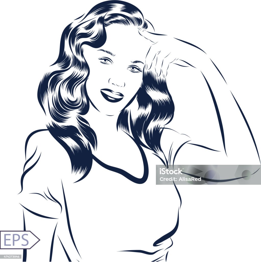 Woman Vector Abstract Woman Vector Portrait On A Background Stock Illustration - Download ...