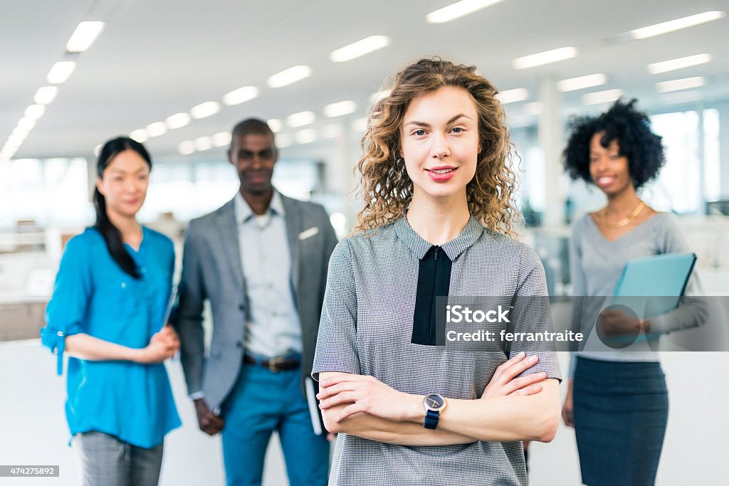 Business woman manager of a multiracial business team Recruitment Stock Photo